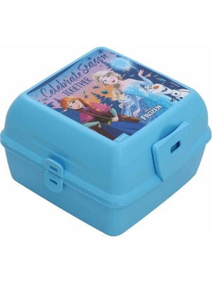 Frozen 4 Bölmeli Mavi Plastik Beslenme Kutusu Dayanıklı ve Hafif Yapı ile Eğlenceli Kullanım