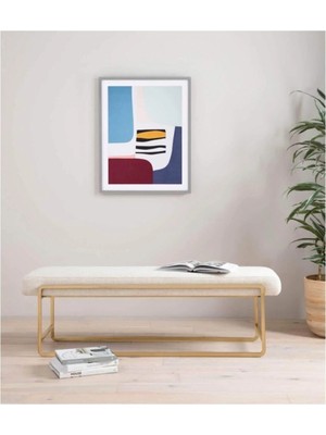 Asaella Mobilya Neva Serisi Yatak Ucu Oturma Bankı Makyaj Oturağı Metal Ayaklı Krem Puf Bench Montajsız Oturak