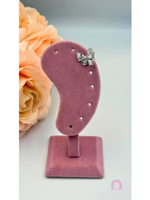 PremiumPort Şık Çelik Kelebek Detaylı Kıkırdak Küpe, Gümüş Renk, Modern ve Zarif Tasarım