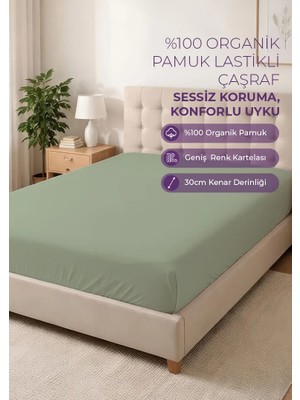 Days In Colours %100 Organik Pamuk Lastikli Çarşaf - 180x200 - Dolmabahçe Serisi