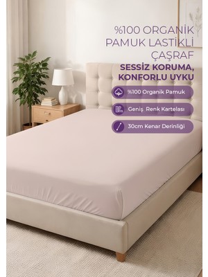 Days In Colours %100 Organik Pamuk Lastikli Çarşaf - 180x200 - Dolmabahçe Serisi