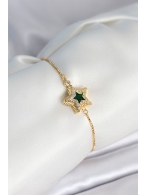 Lims Store Yıldız Model Asansörlü Gold Renk Kadın Bileklik