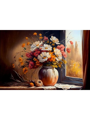 Aden Dijital Dekoratif Çiçek Kanvas Tablo