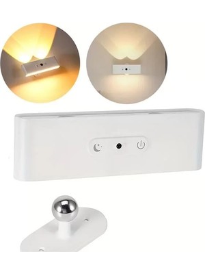 TeknoKapsül Ledx SK-BD188F Çift Yönlü Hareket Sensörlü Dekoratif Şarjlı Duvar Aplik 2 Mercekli 15 Smd Ledli 300