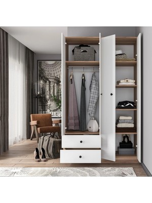 Gani Home Aura 4 Kapak 2 Çekmeceli Gardırop