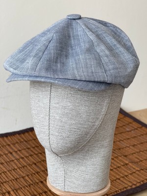 Aida Jewelss  Yazlık Keten Peaky Blinders Kasket Dökümlü Astarlı Arkası Lastikli Kasket Şapka