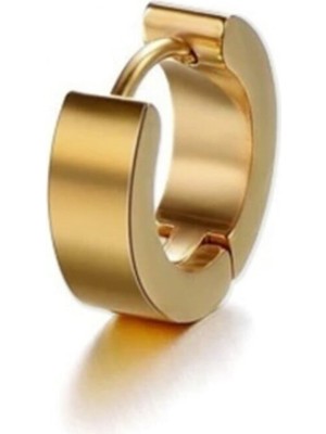 PremiumPort Erkek Sarı Titanyum Küpe, Şık ve Hafif Takım Aksesuarı