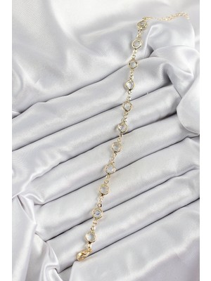 Lims Store Pirinç Gold Renk Zirkon Taşlı Kadın Bileklik