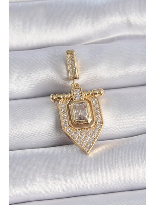 Lims Store Pirinç Gold Renk Baget Zirkon Taşlı Ajda Charm