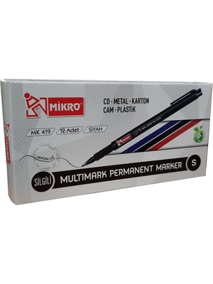 Mikro  CD DVD Kalemi Asetat Kalemi  Siyah S 12 Li
