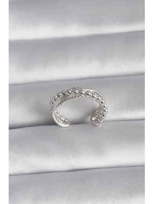 Lims Store Pirinç Gümüş Renk Kadın Yüzük