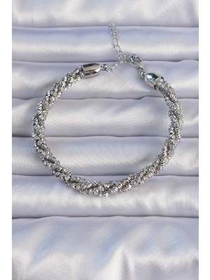 Lims Store Pirinç Gümüş Renk Sarmal Model Bileklik