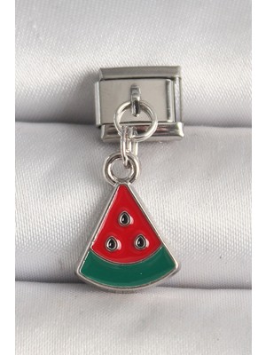 Lims Store 316L Çelik Gümüş Renk Karpuz Dilim Model Charm