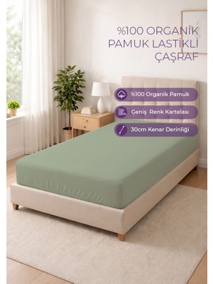 Days In Colours %100 Organik Pamuk Lastikli Çarşaf - 120x200 - Dolmabahçe Serisi