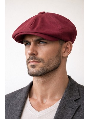 Aida Jewelss  Yazlık Keten Peaky Blinders Kasket Dökümlü Astarlı Arkası Lastikli Kasket Şapka