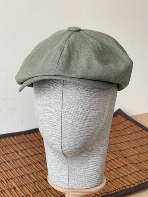 Aida Jewelss  Yazlık Keten Peaky Blinders Kasket Dökümlü Astarlı Arkası Lastikli Kasket Şapka