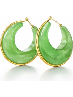 PremiumPort Parlak ve Şık Metal Halka Küpe, Zarif ve Modern Tasarım