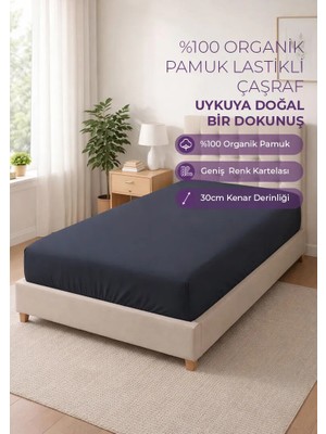 Days In Colours %100 Organik Pamuk Lastikli Çarşaf - 100x200 - Dolmabahçe Serisi