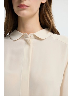 Adl Bebe Yaka Ipek Gömlek Vanilya 13044961000