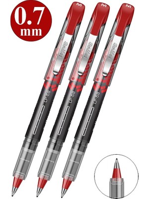 Artlantis Kırmızı Pilot Kalem Lp-68 3 Adet Scrikss Liquid Pen Pilot Kalem 0.7mm Uçlu Pilot Kalem Hızlı Kuruyan Mürekkepli Pilot