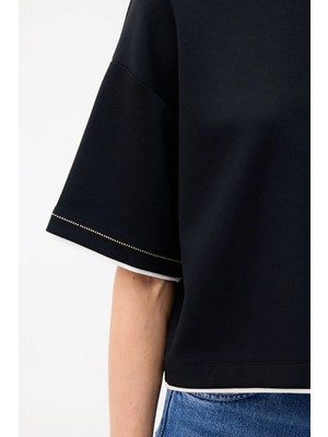 Love My Body Zincir Nakışlı Bluz Siyah 115L9961000