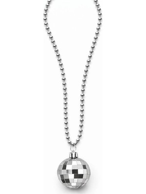 Senson Retro Disko Topu Şekilli 8039LER 9039LAR Gümüş Renk Plastik Kolye