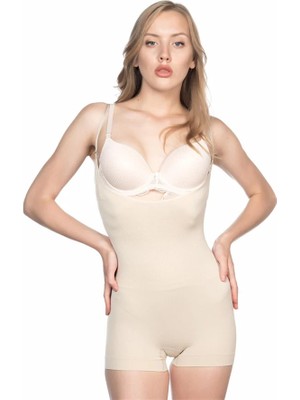 Red Womans Ten Mı Emay 2058 Göğsü Açık Kısa Paça Boy Korse