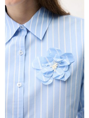 Adl Çiçek Detaylı Gömlek C.mavi 13046463000