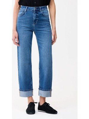 Love My Body Geniş Paça Denim Pantolon Lacivert 153L9967000