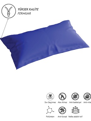 Mobpazar Yastık Kılıfı 50X70 cm Pu Sıvı Geçirmez Antibakteriyel Yastık Koruyucu
