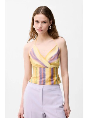 Adl Büzgülü Çapraz Detaylı Büstiyer Mor 11846543000