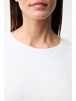 Love My Body Taş Detaylı Tshirt Kemik 175L9934000