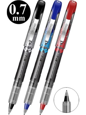Artlantis Mavi Kırmızı Siyah Pilot Kalem Lp-68 3 Adet Scrikss Liquid Pen Pilot Kalem 0.7mm Uçlu Pilot Kalem Hızlı Kuruyan