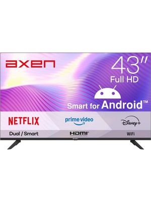 Axen AX43FMLN-A14S 43" 110 Ekran Uydu Alıcılı Full Hd Android Smart LED Tv