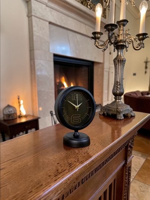 TeknoKapsül Dark Elegance 25 x 20 cm Metal Siyah Masa Saati