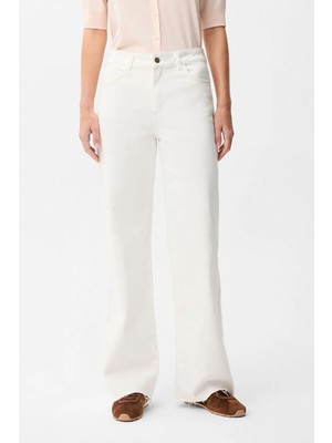 adL Bol Paça Denim Pantolon Kemik 15345214001
