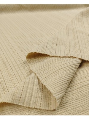 Kumaş Parça Bej Renkte Pamuklu Ince Örme En: 160CM