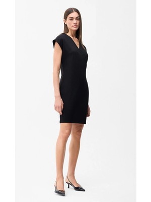 Love My Body Kruvaze Elbise Siyah 124L9918000