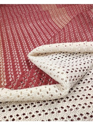 Kumaş Parça Bordo Nar Çiçeği Renklerde Triko Kumaş 140X225CM