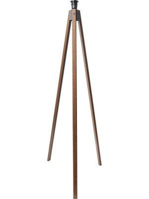 Ferisa Home Ahşap Tripod Lambader Ayağı E27 Tesisatlı Kahverengi Dekoratif Üç Ayaklı Abajur ve Lambader Gövdesi