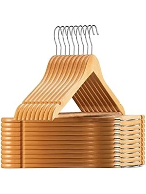 Calperia 24'lü Ahşap Kıyafet Askısı Seti, Dayanıklı ve Şık Tasarım