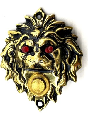 TeknoKapsül Antika Tarz Dekoratif Pirinç Kapı Zili - 100X78 Mm, Antik, LED Işıklı