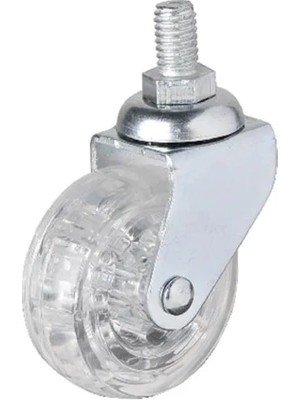 TeknoKapsül 326 - 50X20 mm Şeffaf Makaralı Vidalı Teker 4 Adet