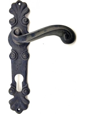 TeknoKapsül Antika Tarz Dekoratif Pirinç Okyanus Yale Kapı Kolu - 230X46 Mm, Oksit