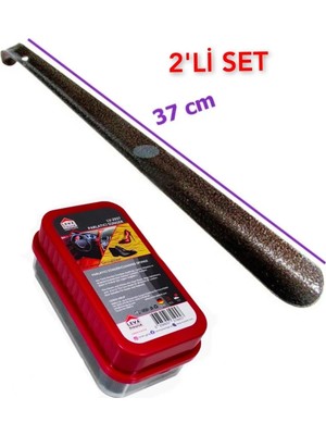 Metal Ayakkabı Çekeceği Kerata (37 Cm) ve Parlatıcı Sünger