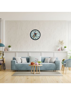 TeknoKapsül Siyah Paris Garden Dekoratif 36 cm Duvar Saati