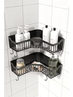 Calperia Yapışkanlı Banyo Rafı, 2'li Düzenleyici, Pratik Kullanım