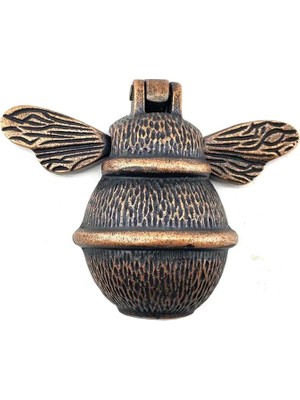 TeknoKapsül Antika Tarz Dekoratif Pirinç Arı Kapı Tokmağı, Taktak - Küçük, 123X150MM, Antik