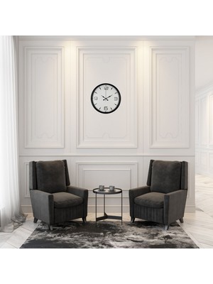 TeknoKapsül Black 36 cm Duvar Saati