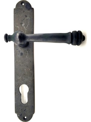 TeknoKapsül Antika Tarz Dekoratif Pirinç Taşra Yale Kapı Kolu - 220X35 Mm, Oksit